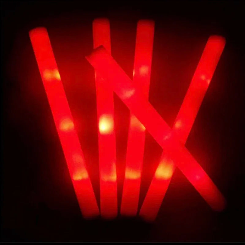 20/30/60Pcs LED Glow Sticks Bulk Colorful RGB Glow Foam Stick Cheer Tube Dark Light for Xmas Birthday Wedding Party Supplies