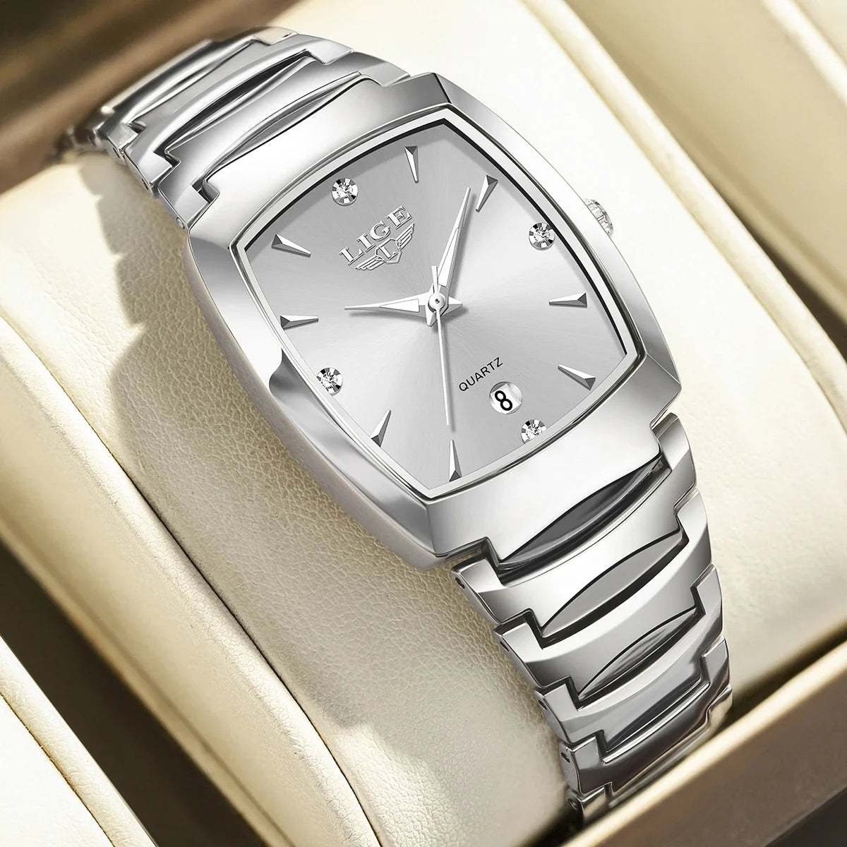 Women's Tonneau Date Quartz Bracelet Watch