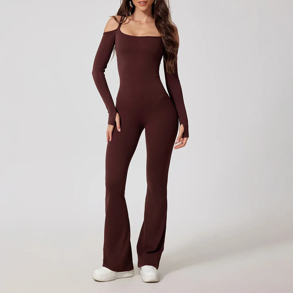 Mono de Yoga para Mujer, Peto Deportivo, Pantalones Acampanados