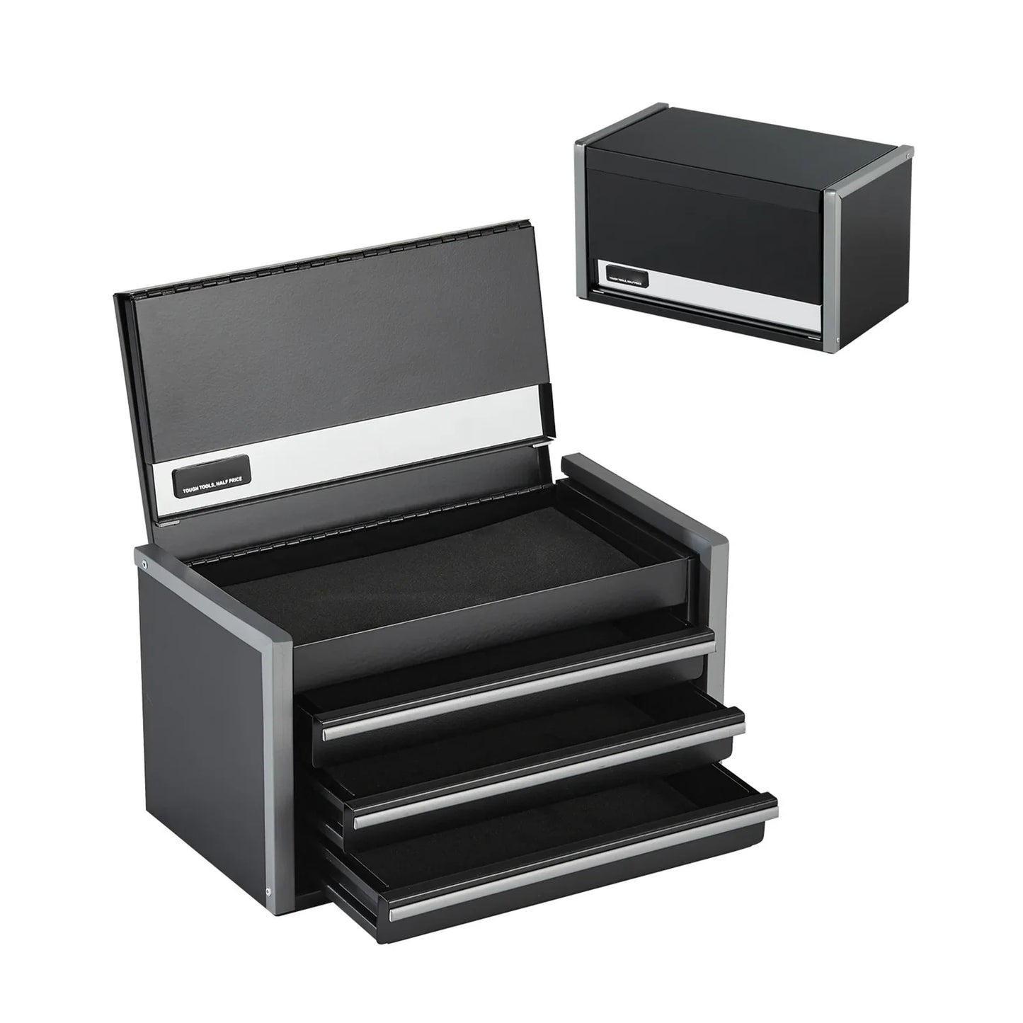 SucceBuy 3 Drawer Metal Tool Box With Ball Bearing Slides