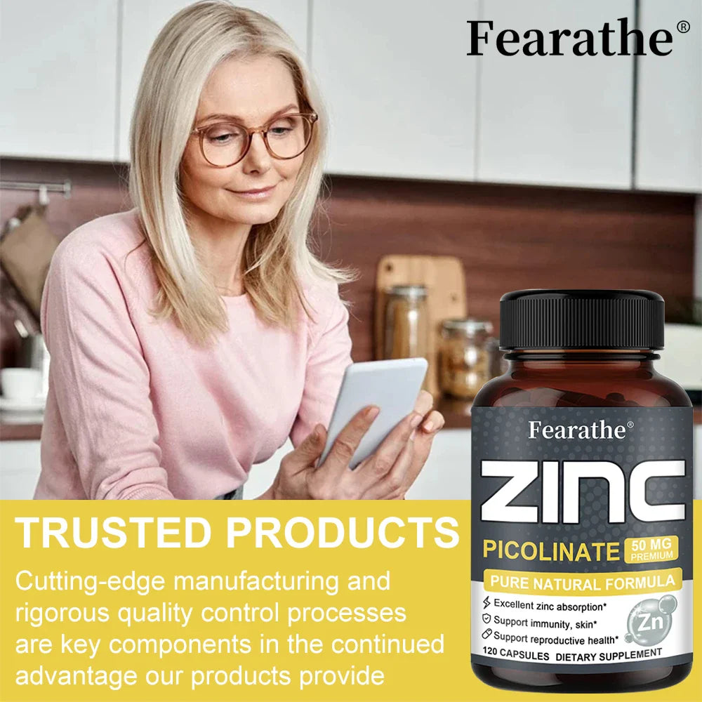 ZincMax 50: Refuerzo Inmunitario y de la Piel, Puro y Potente