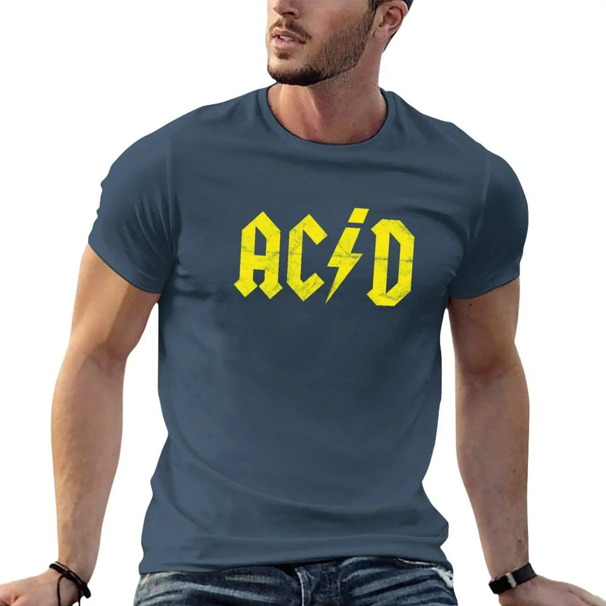 Acid House 90s Retro Techno Rave DJ Producer Vintage T-Shirt Art Pattern Printed Casual Top