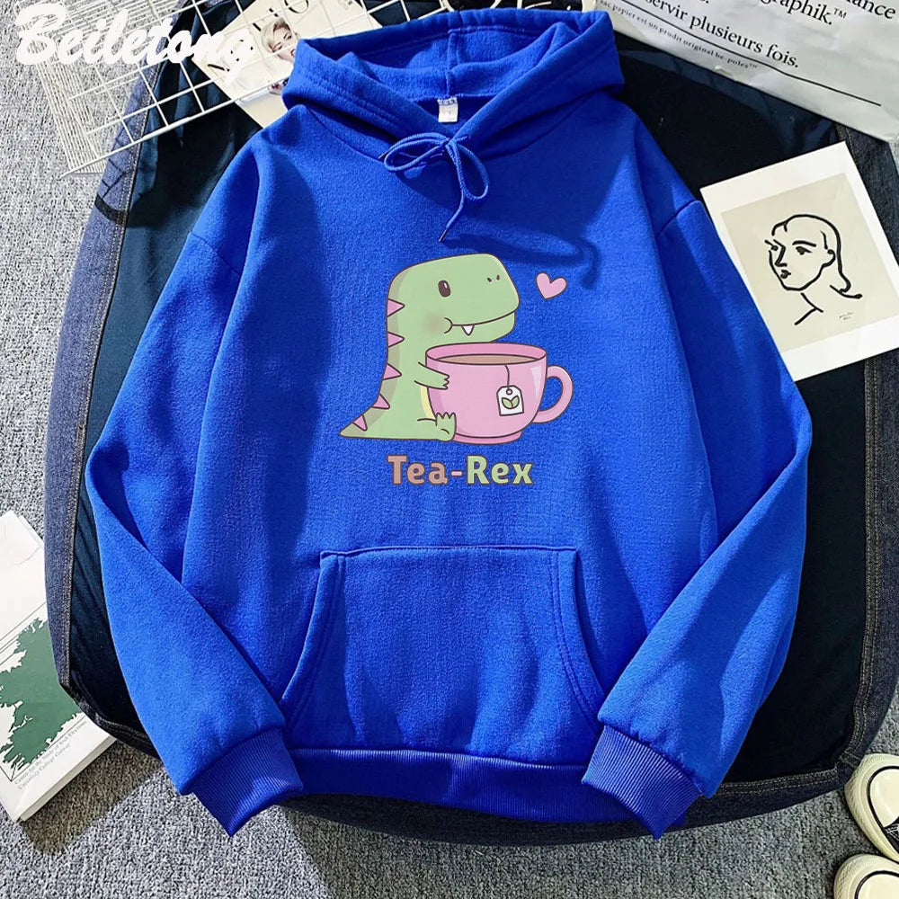 Sudadera con capucha "Tea-Rex" para amantes de los dinosaurios y el té