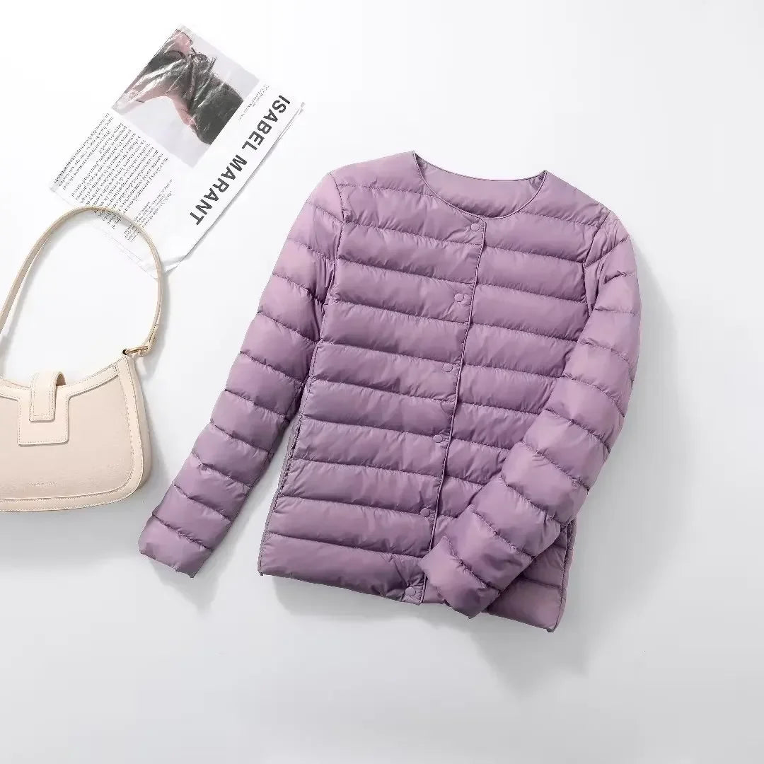 2026 New Arrivals Autumn Winter Warm Women White Duck Down Slim Jackets Female Fashion Ultra Lightweight Packable Puffer Coats