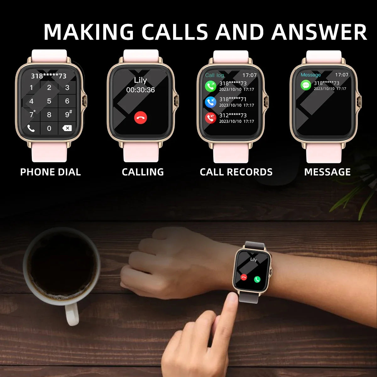 1.83'' Smart Watch with Message Answer Call Sleep Monitoring Sports