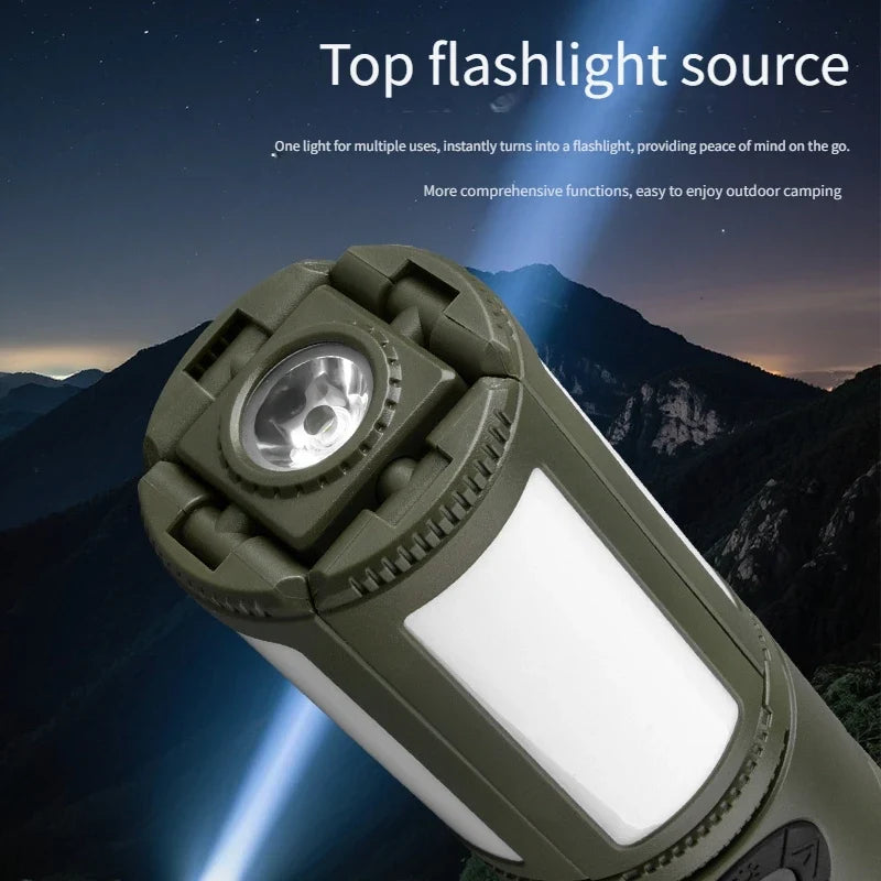Telescopic Camping Light, Rechargeable Led Multifunctional Lantern, Cordless Dimmable Work Site Lighting, Camping Tent Light, Portable Power Supply (Green) Camping Light