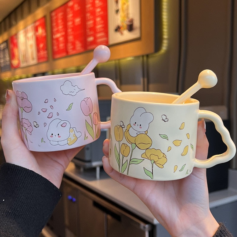 Tazas de Conejito de Flores