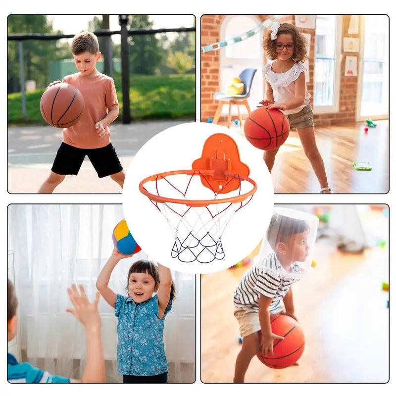 Indoor Basketball Hoop 32cm Dribbling Silent Basketball Training Hoop Noiseless Bouncing Wall-Mounted Toddler Outdoor Toys