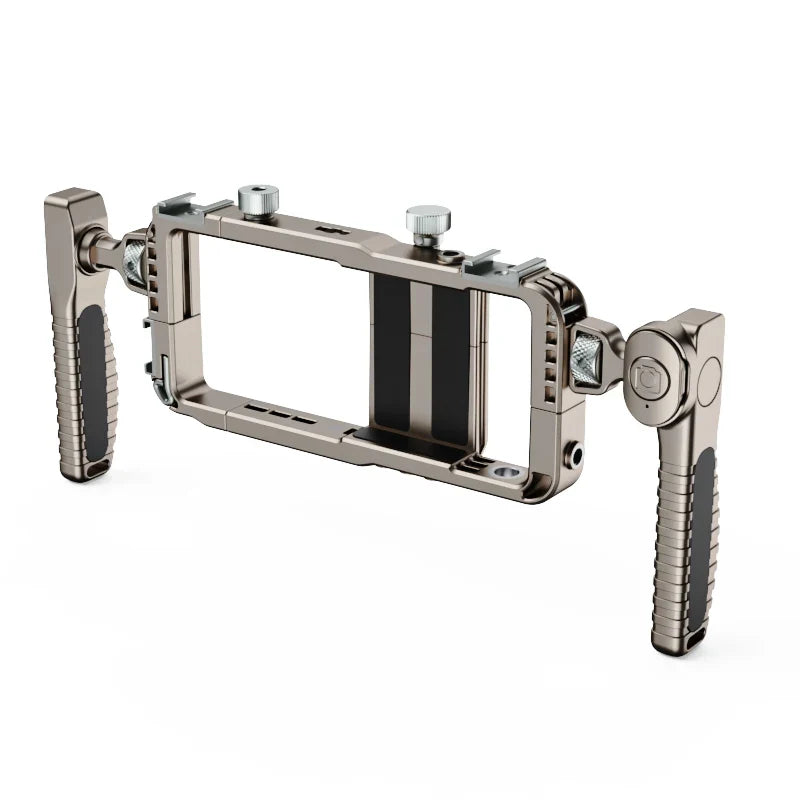 Universal Smartphone Video Rig with Handles 67mm Filter Adapter Phone Cage for iPhone 14 13 15 Pro Max Samsung S23 Ultra