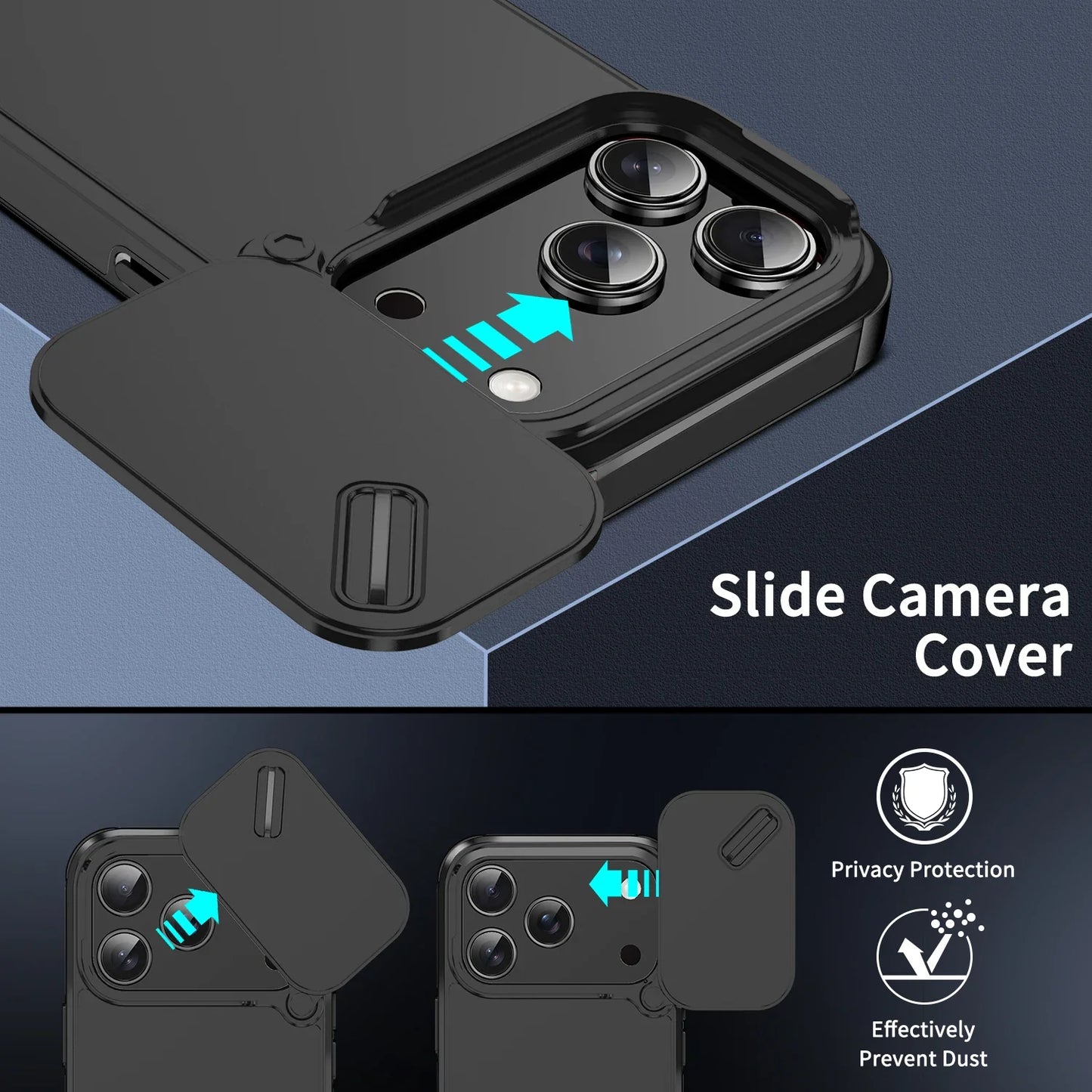 Anti-collision Shockproof Case For iPhone 17 Pro Max 17Air 17Pro 16E Cover Slide Camera Protective Cases For iPhone 17 Air Cover