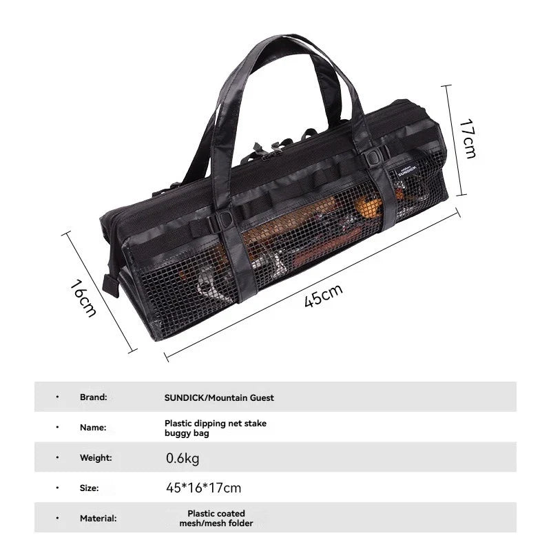Outdoor camping, picnic tools, miscellaneous storage bags, camping nails, handbags, mesh mesh, can be soaked and cleaned