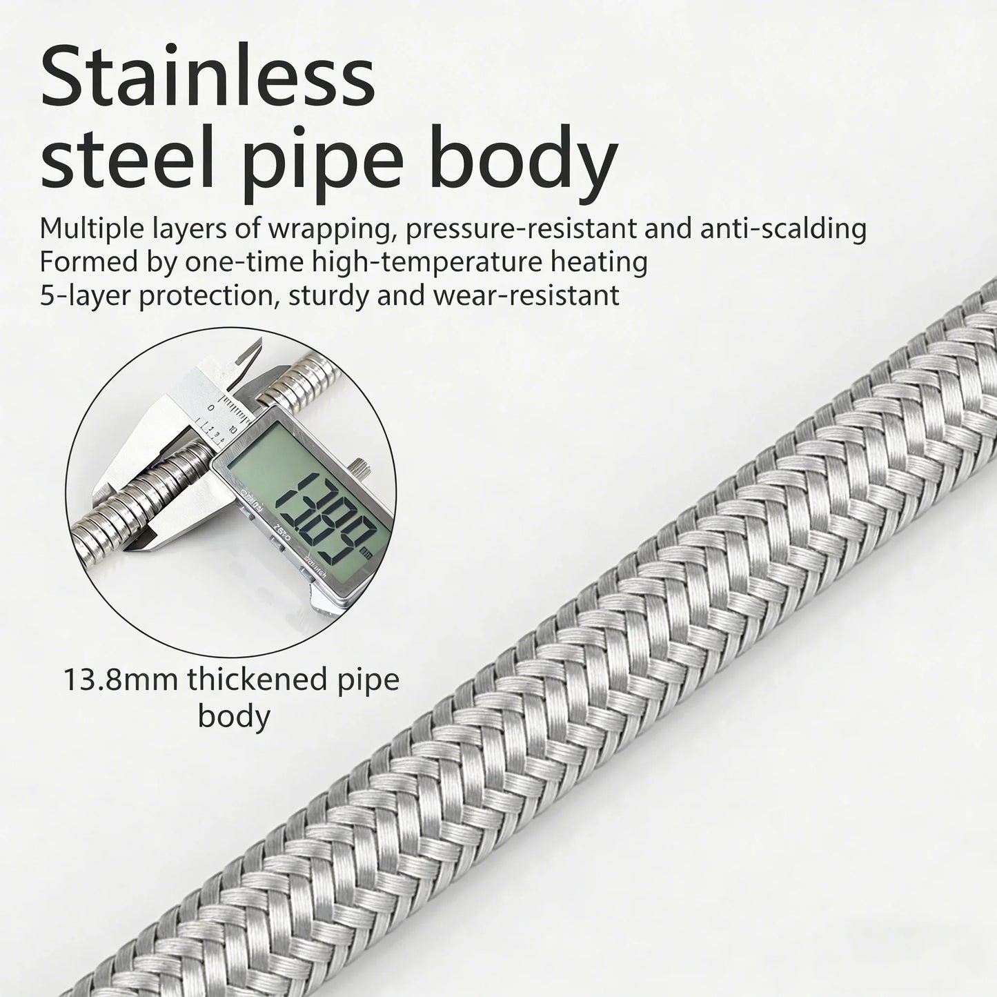 Spray hose, pressurized shower hose, explosion-proof water pipe, rain shower hose, thickened high-pressure shower hose ﻿