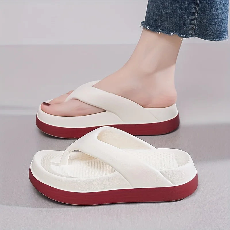 Woman Beach Flip Flops Fashion Summer Shoes 2025 Trend Girls Platform Sandals Soft EVA Non-slip Female Indoor Outdoor Slippers