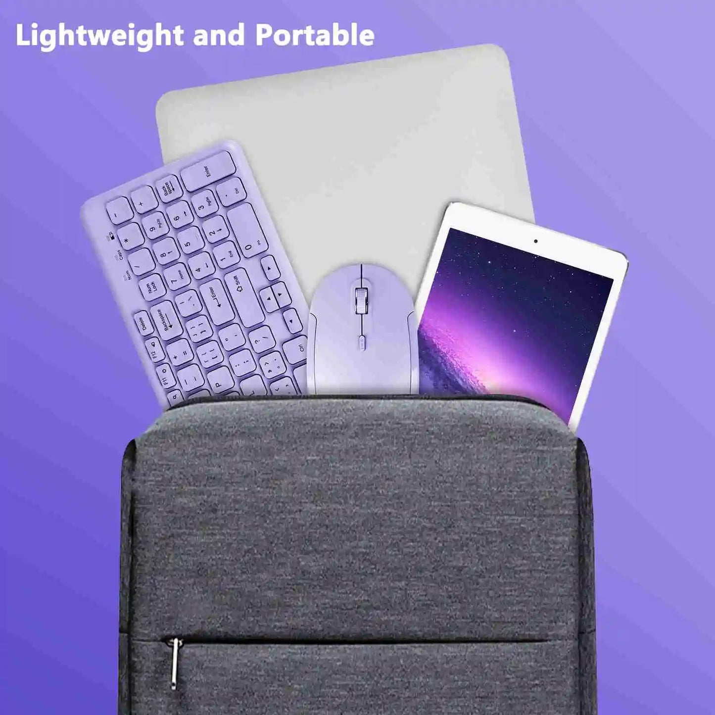 Fashion Keyboard and Mouse Set Wireless PC Gamer Keyboards and Mouse Kit Ultra Thin Office Ergonomic Gaming Keypad Mice Purple