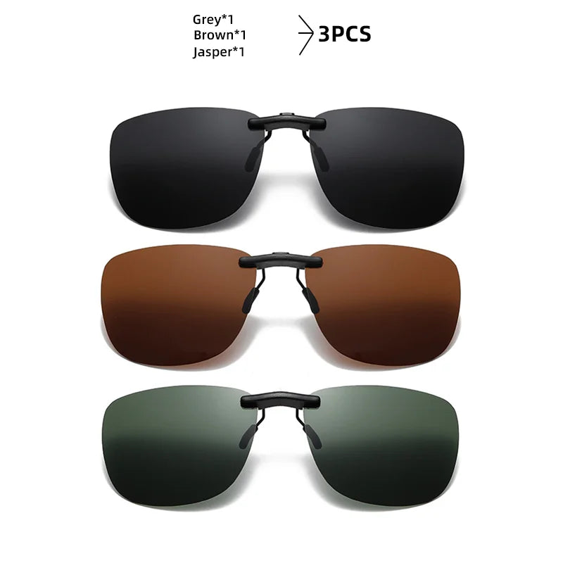 VIVIBEE Driving Clip On Sunglasses Unisex Eyeglasses Men Polarized Women Night Vision Fishing UV400 Outdoor Sun Glasses