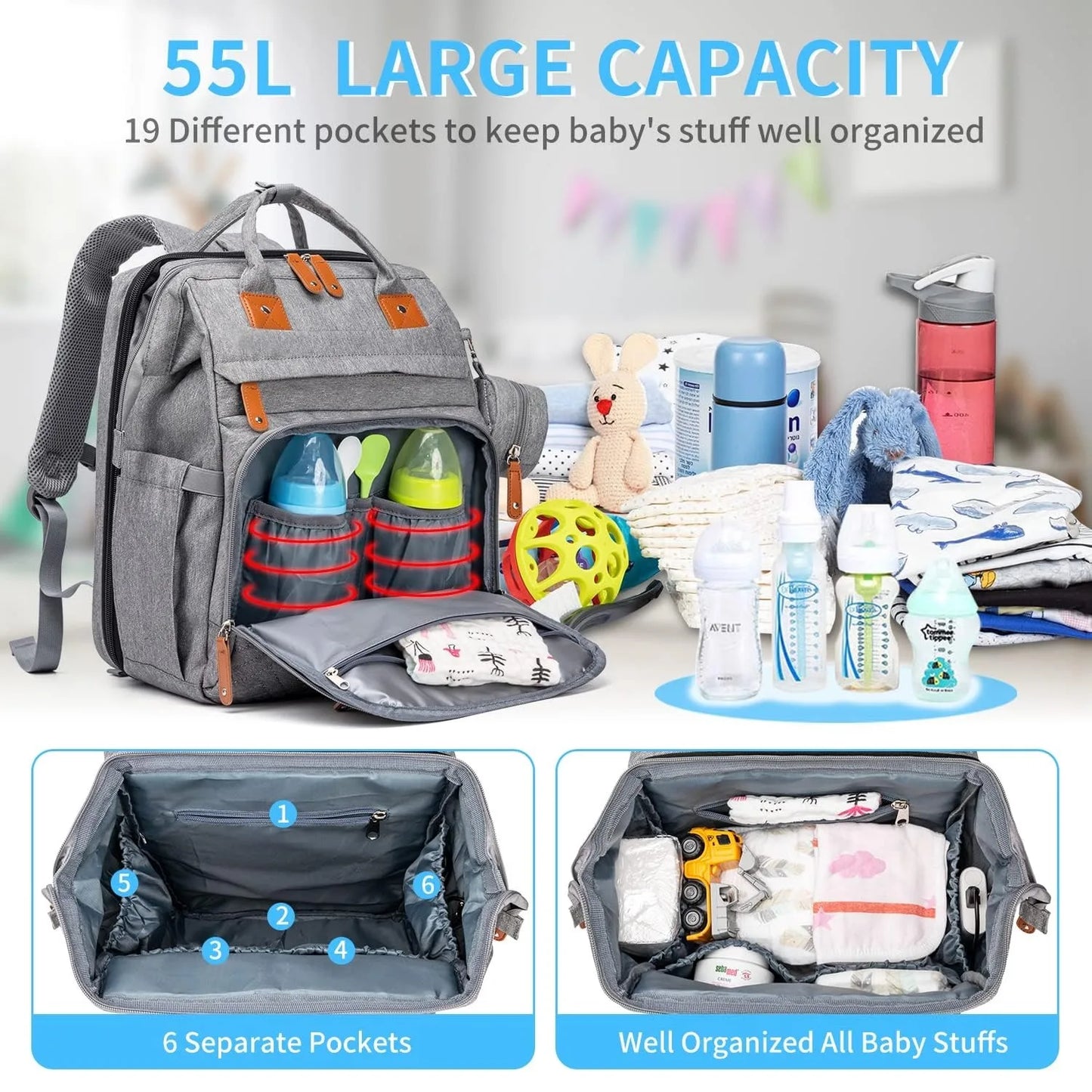 Changing Bag Backpack Baby Changing Backpacks with Large Capacity