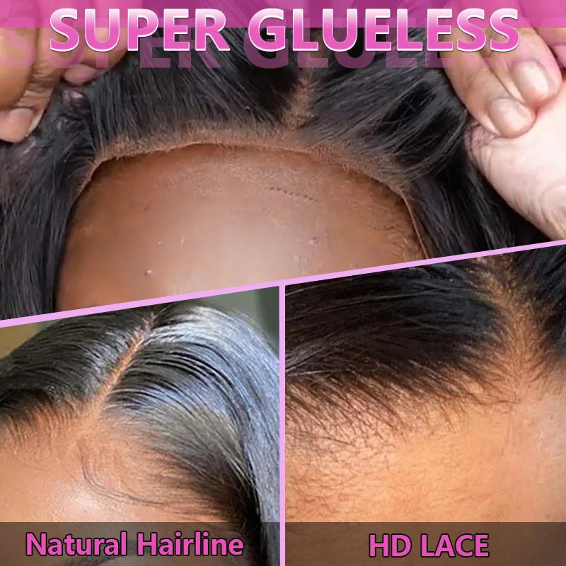 Peluca Frontal de Encaje Recto de Cabello Humano 5x5 6x4 HD Sin Pegamento Pre Arrancada Sin Recorte Lista Para Usar
