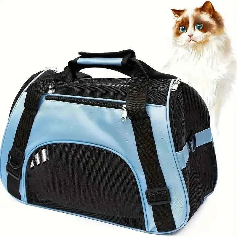 Portable Mesh Pet Carrier Handbag for Cats and Small Dogs
