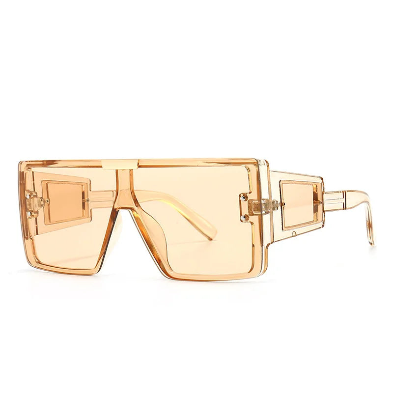 Shield Visor Mask Sunglasses Women Men Oversized Windproof Punk Glasses Square Big Frame Goggles Shades Sport UV400 Oculos
