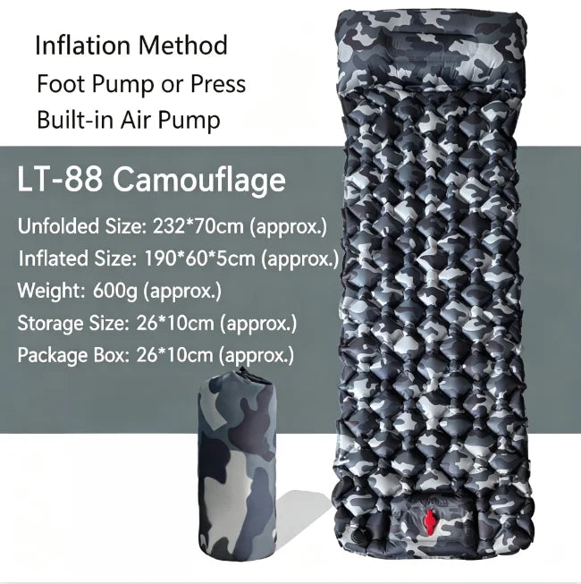 Outdoor Camping  Inflatable Mattress Extra Wide Sleeping Pad Ultralight Folding Bed Sleeping Mat Car Travel Mat