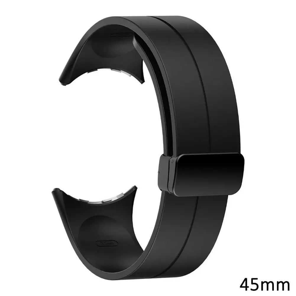 Google Pixel Watch 5, 4 & 3 Silicone Band, Magnetic Folding Buckle