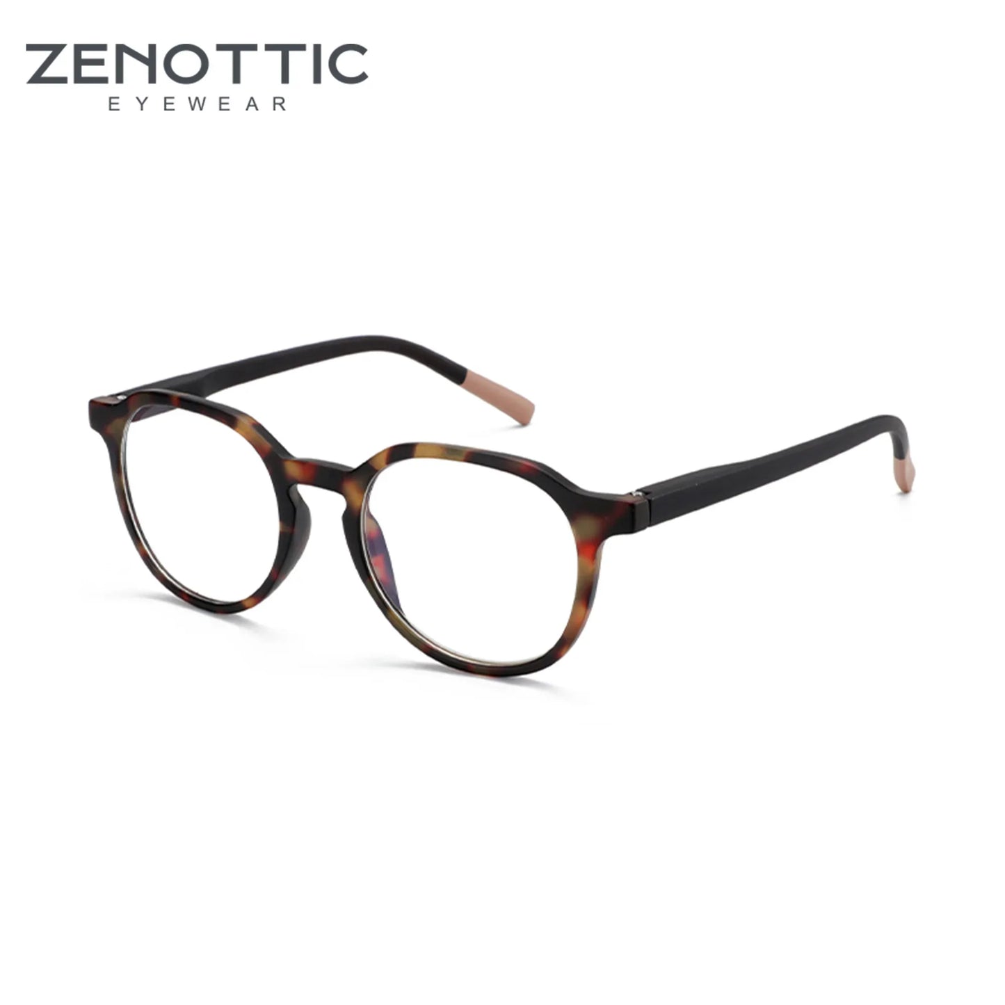 ZENOTTIC Retro Circular Anti-blue Light Glasses Blue Light Blocking Round Computer Eyeglasses for Unisex Fashion 420007