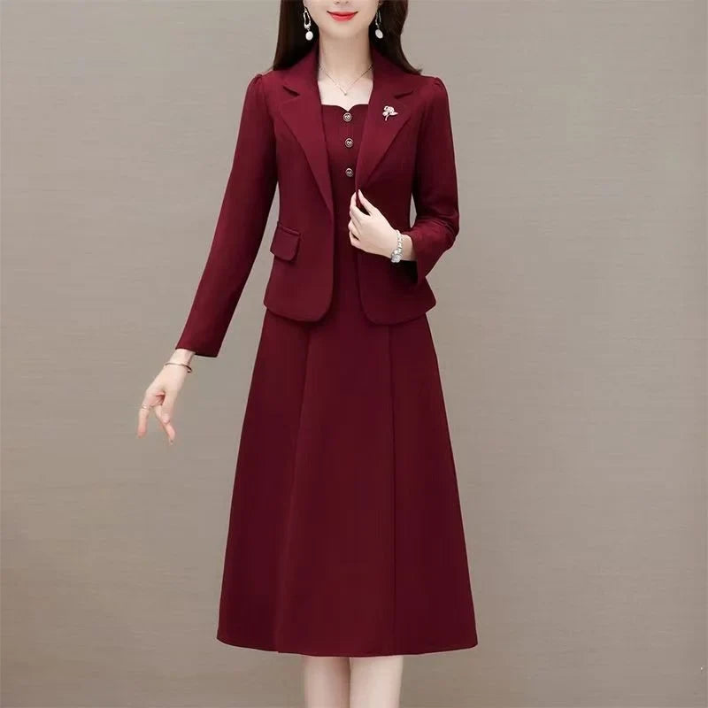 High Waist A-Line Skirt Suit Korean Style Long Sleeve Wedding Dress October Marriage Gown Two-Piece Set Fashionable plus Size