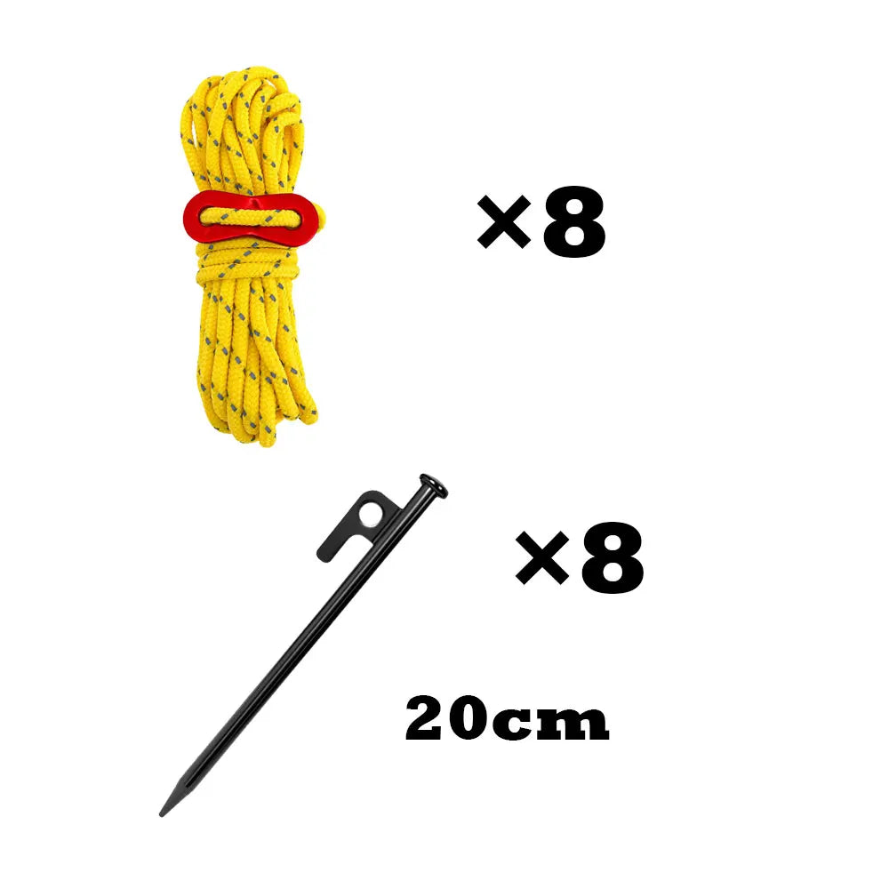 Tent Stakes Quality S45C Steel Tent Pegs Ground Stakes, Utility Camping Rope Nylon Core Para Cord for Camping Garden Hiking