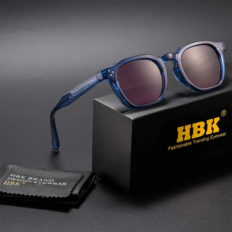 HBK Fashion Retro Men Sunglasses Classic Square Frame  Design Sun Glasses Women Outdoor Travel Party Business Festival Gift