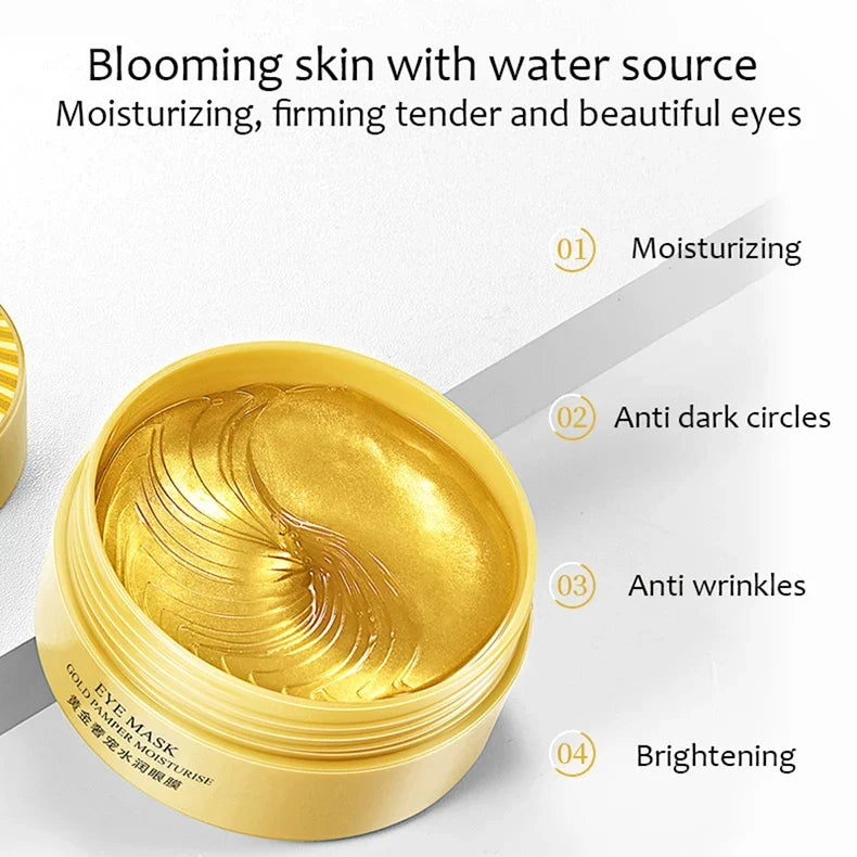 120pcs BIOAQUA  Gold Crystal Collagen Eye Mask Anti Dark Circles Anti-Wrinkles Seaweed Moisturizing Eye Patches Eyes Skin Care