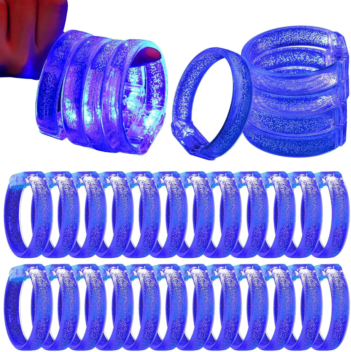 24pc Light Up Bracelet LED Bracelet Flashing LED Wristband Glow in The Dark Bracelets Light Up Party Favors for Wedding Carnival