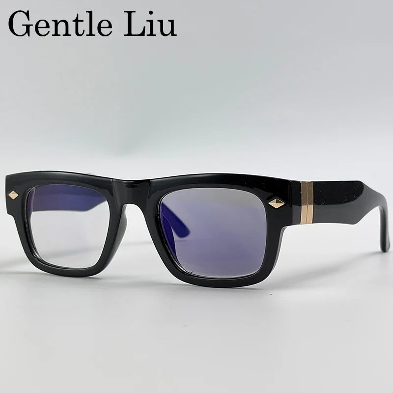 Retro Steampunk Square Photochromic Sunglasses Men Luxury Brand Design Oversized Thick Frame Rivet Sun Glasses For Male Eyewear