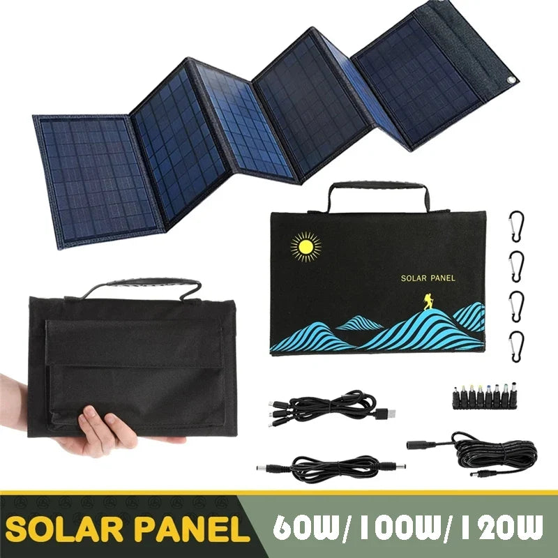 100W Solar Panel Folding Bag Usb+dc Output Solar Charger Portable