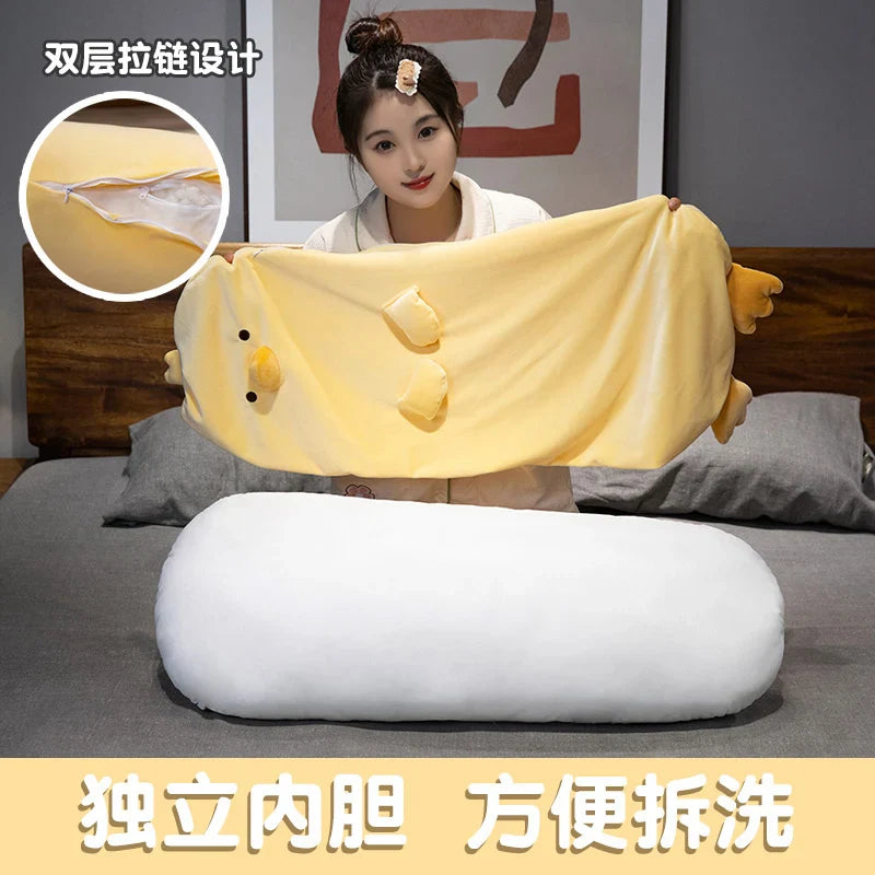 Peluche de almohada de pollo largo
