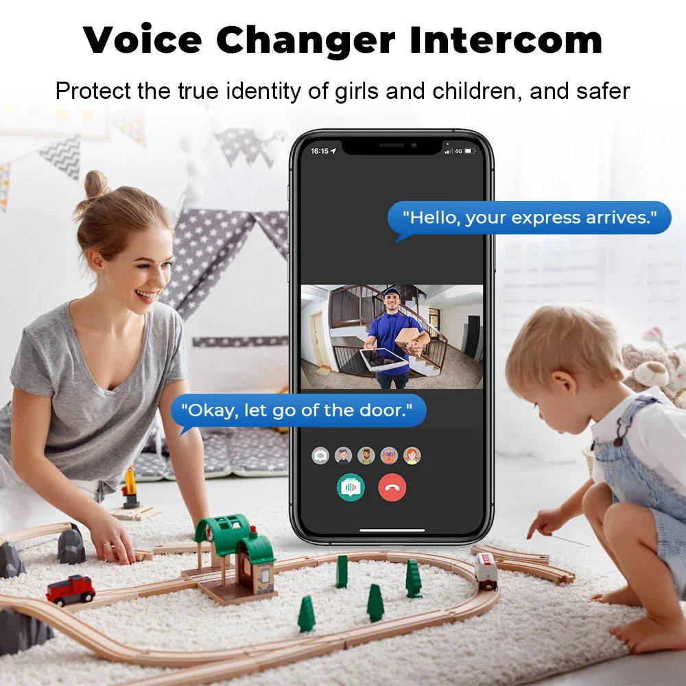 Smart WiFi Video Doorbell Wireless Door Bell Camera 1080P HD Night Vision Two Way Audio Motion Detection Remote Phone Security