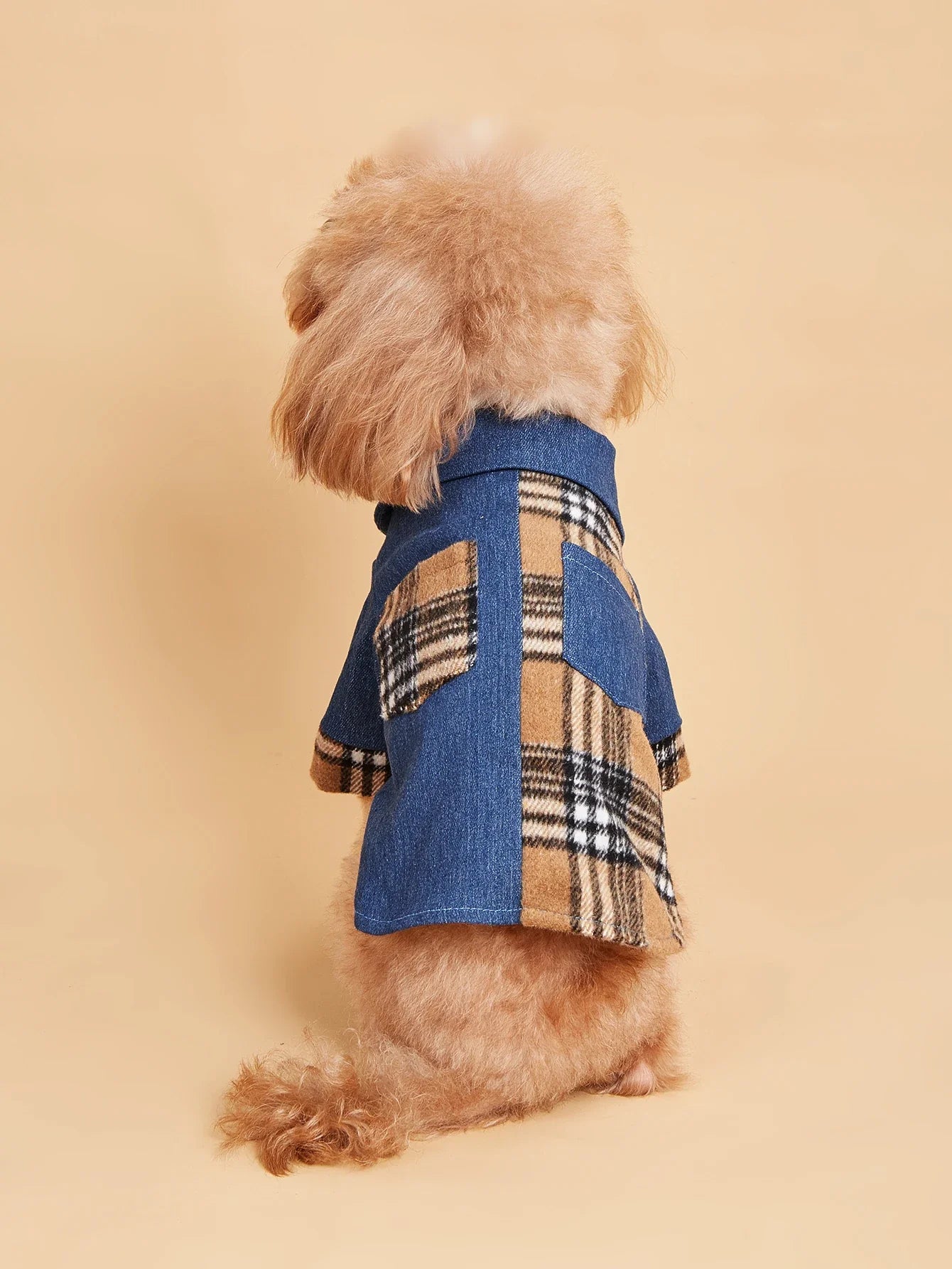 Dog Cloth for Small Dogs Costume Jean Puppy with  Doggie Plaid Pet Clothes Soft Apparel Attire