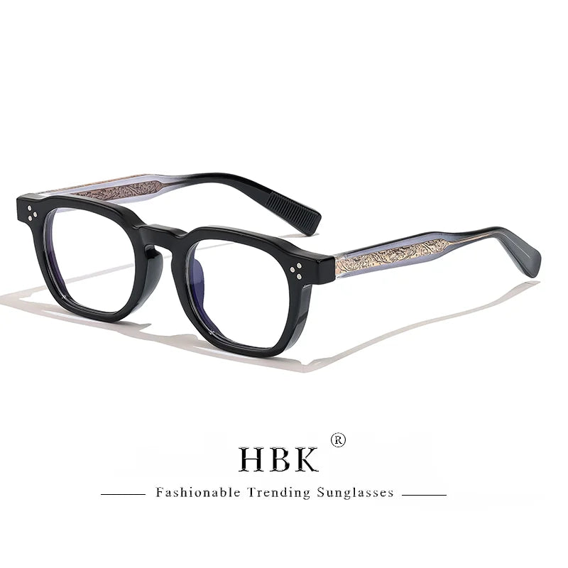 HBK  Square Flat Light Glasses for Men Women Retro TR Frame Eyeglass High-Quality Eyewear Minimalist Match Ideal Gifts