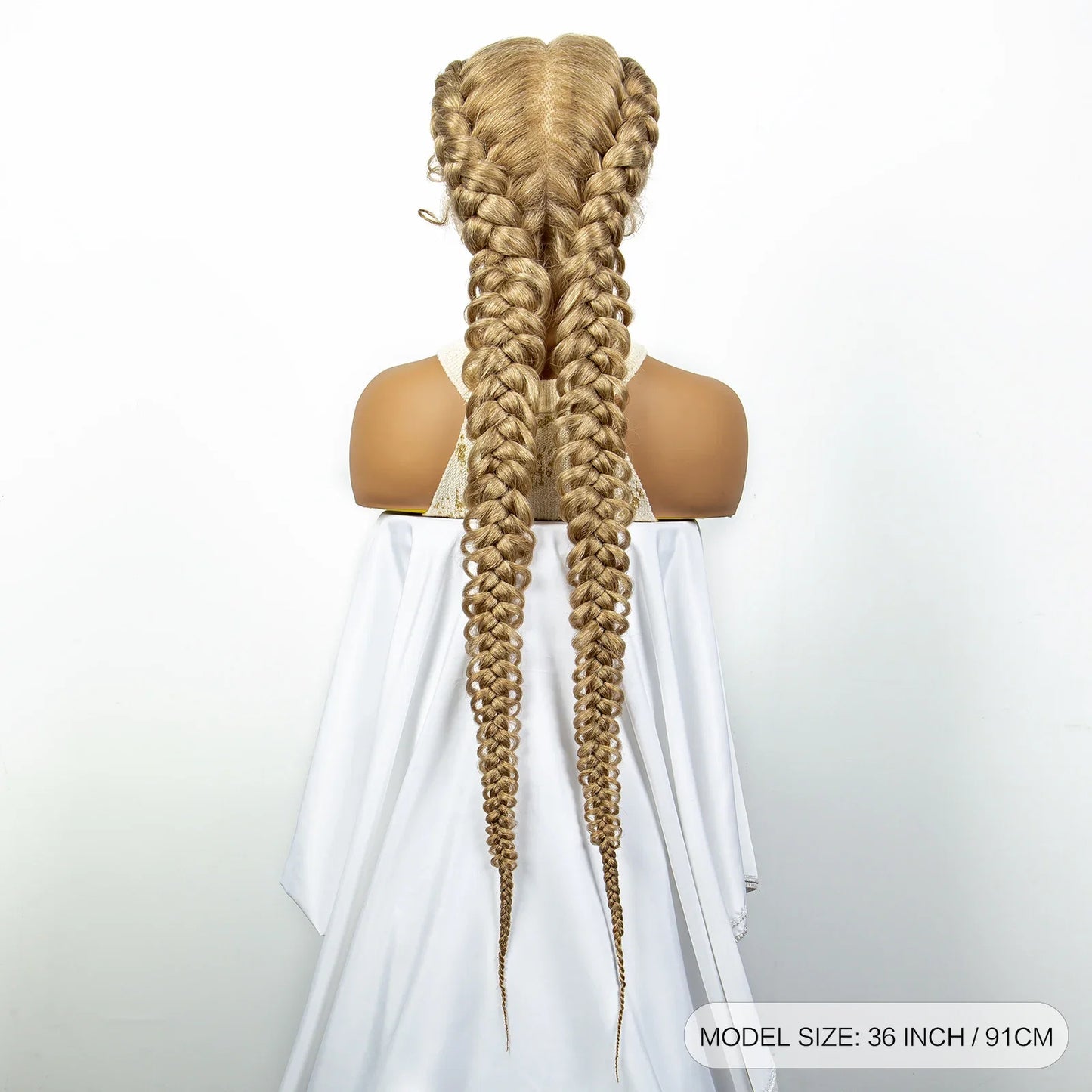 1B/30 Dark Brown Synthetic Lace Frontal Dutch Box Braided Wigs for Black Women Fishtail Braids Wigs with Baby Hair Cornrow Wigs