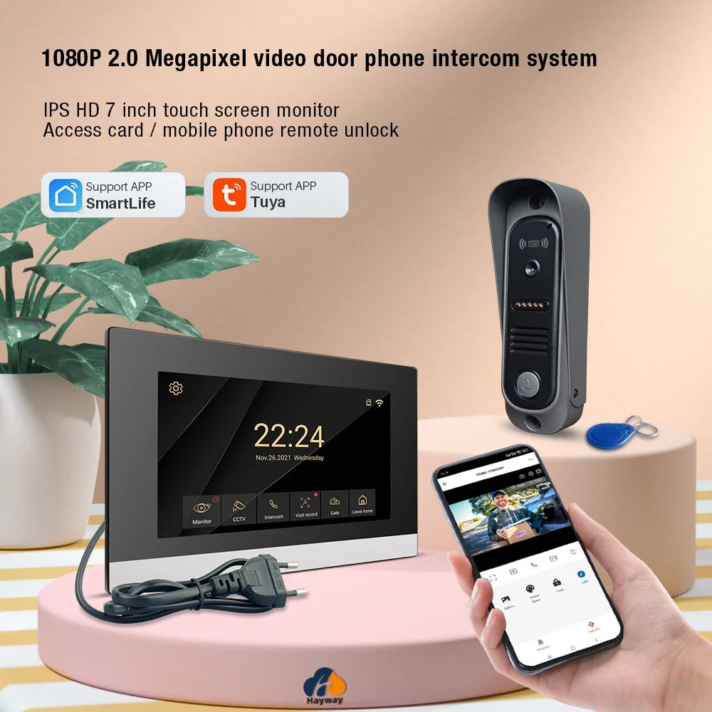 1080p Home Intercom System, 7" IPS FHD Screen and Metal Shell