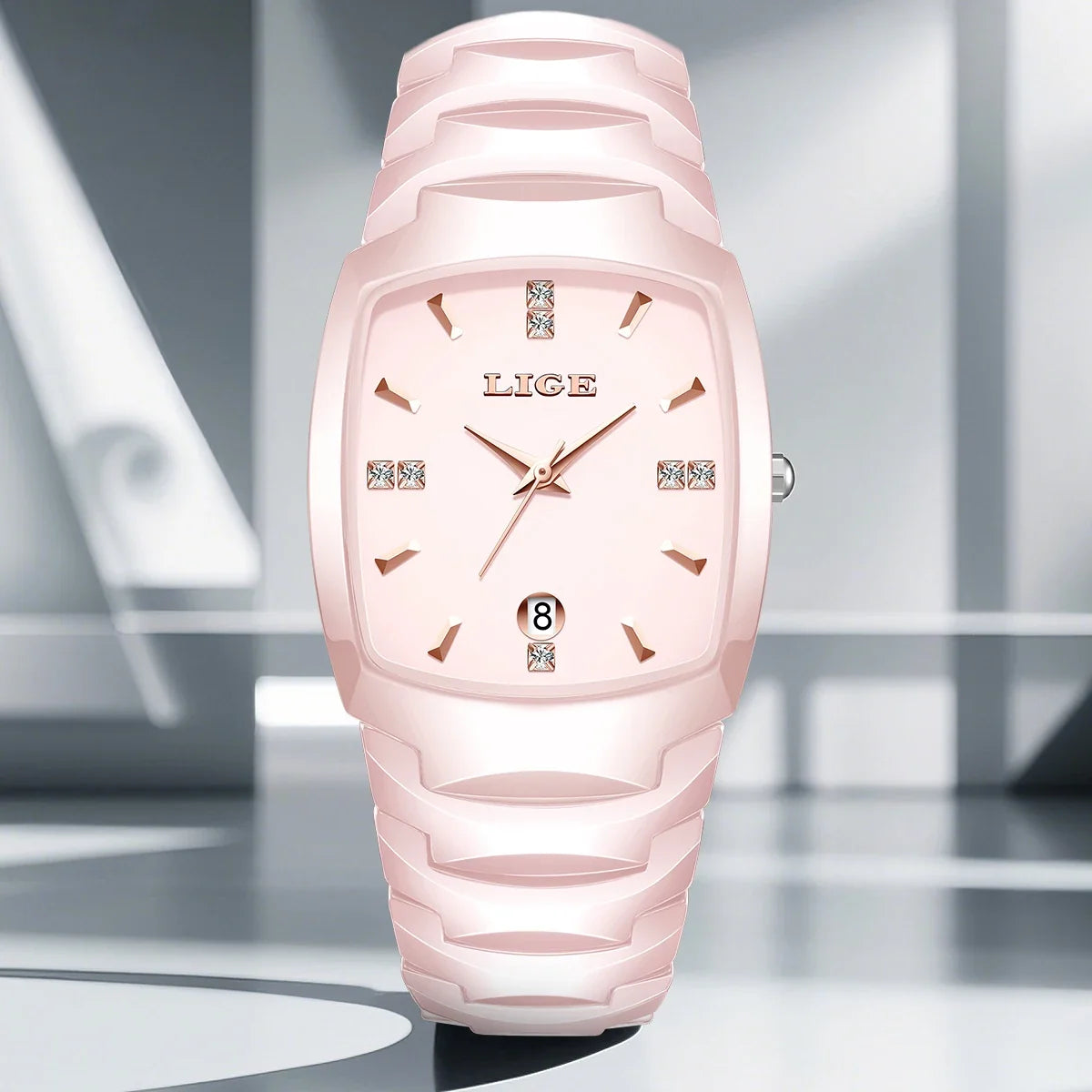 Women's Tonneau Crystal Marker Bracelet Watch