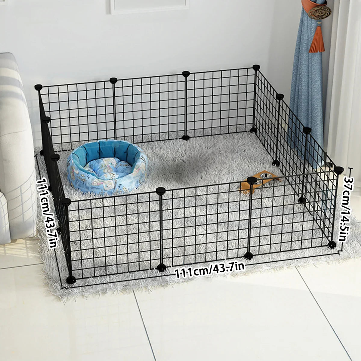 Dog cage Wire mesh fence indoor teddy animal escape barrier