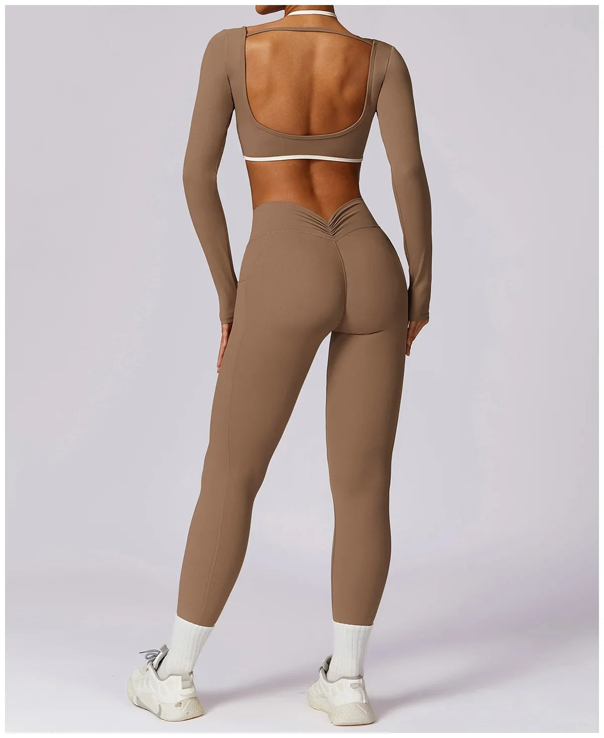 2-Piece Activewear Set – Long Sleeve Crop Top & Leggings