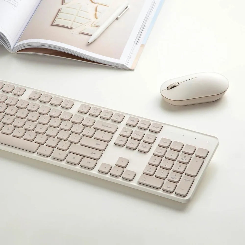 Xiaomi Keyboard and Mouse Set 2 2.4G Wireless Keyboard and Mouse Set Office Slim Keyboard 104Keys Smart Energy-saving Sleep Mode