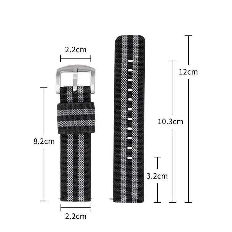 TicWatch Pro 5, Pro 3 & E3 Woven Nylon Band with Fabric Keepers
