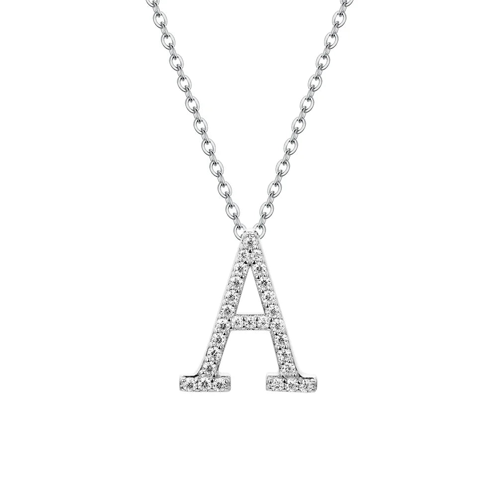 VVS1 D Moissanite Letters Pendant Necklace for Women