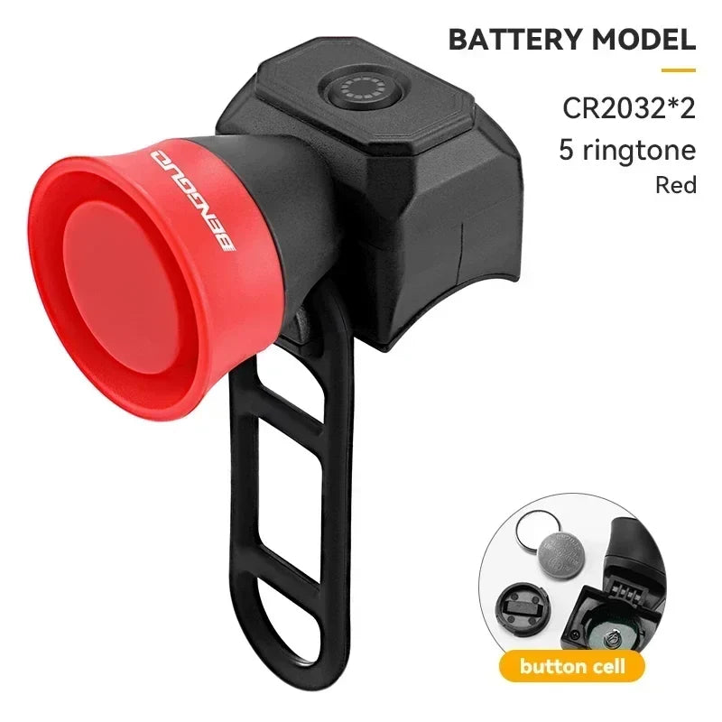 New Bicycle Horn Mountain Bike USB Charging Waterproof Electronic Bike Bell Riding Equipment Children's Scooter Accessories