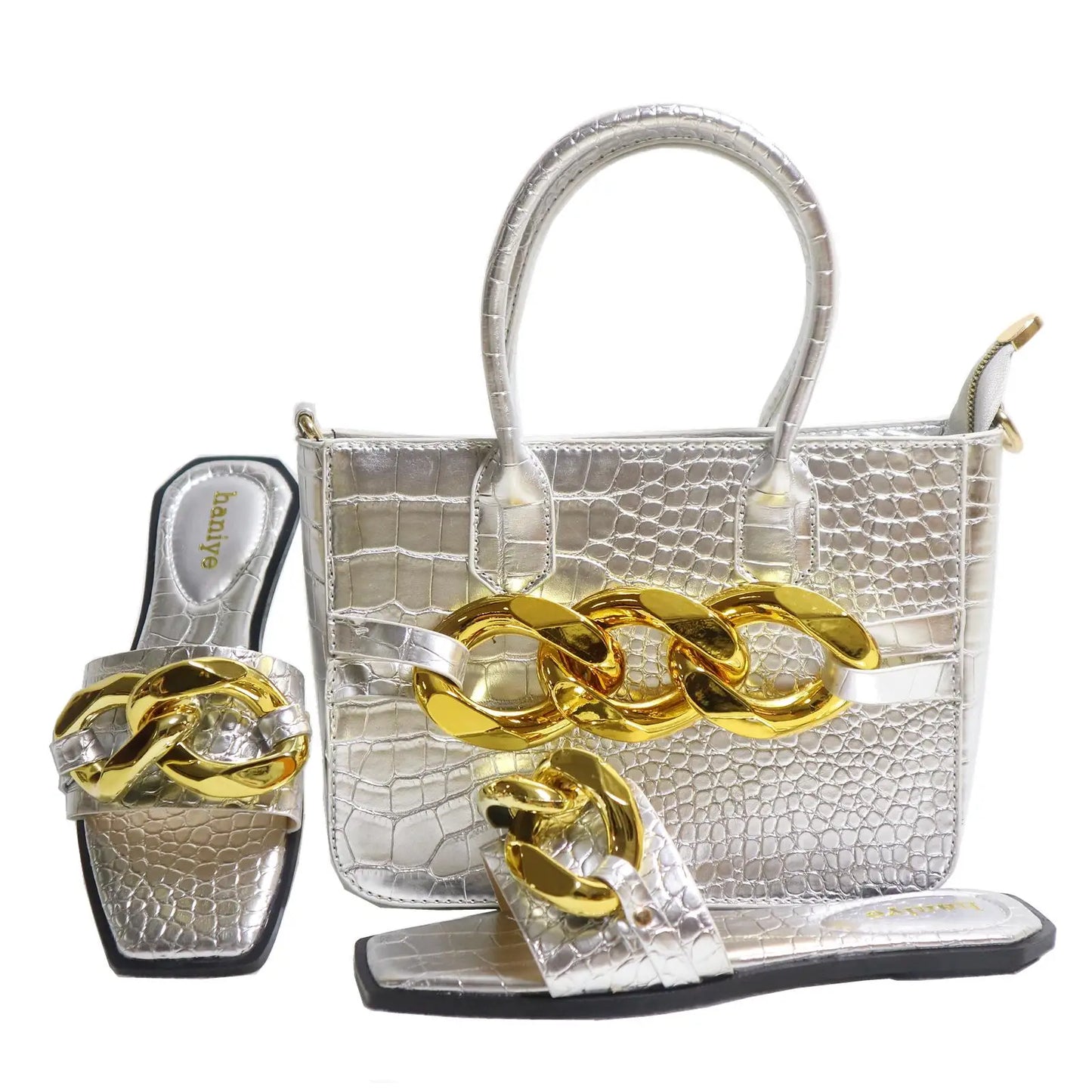 Zapatos y bolsos africanos a juego HKN1-12