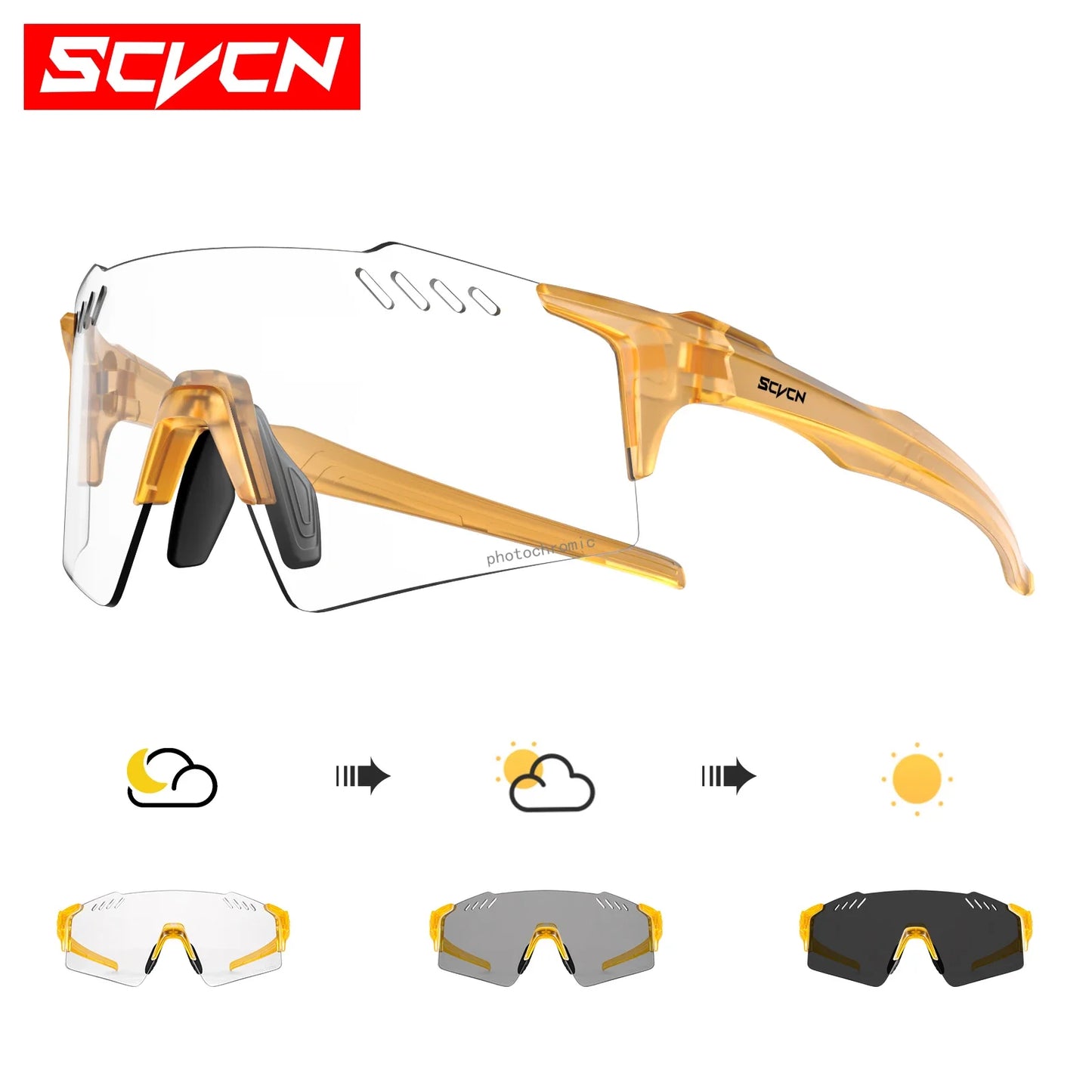 SCVCN Cycling Glasses Men Women Road Sports Running Goggles Outdoor Mountain Bicycle Sunglasses UV400 Fishing Driving Eyewear