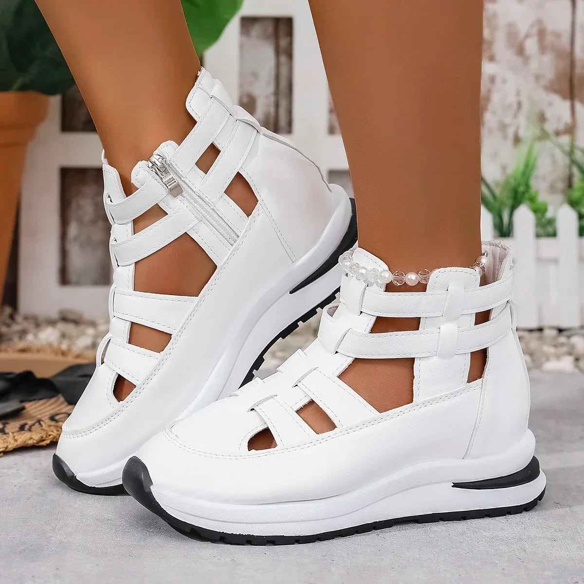 Women Sandals New Closed Toe Office and Career Summer Solid Wedge Shoes for Women New High Quality Buckle Strap Sandals Women
