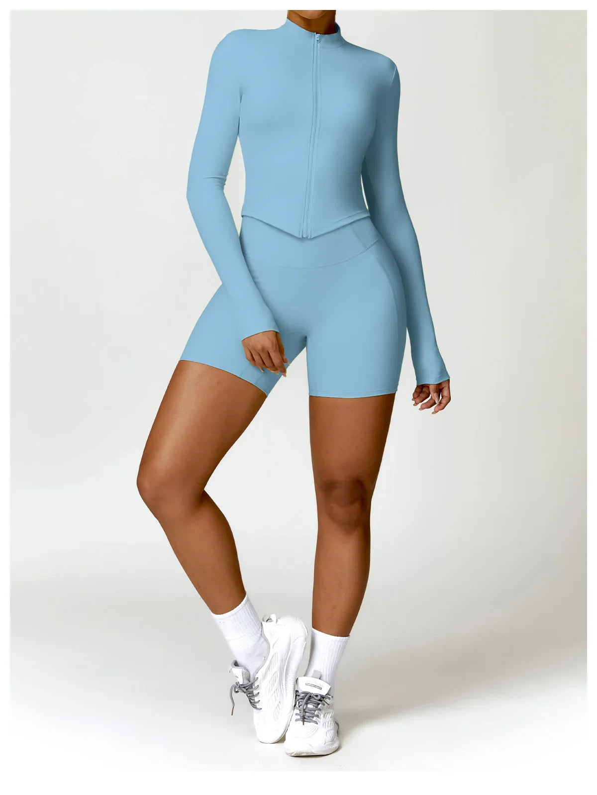 Chaqueta de mujer con cremallera completa y estilo deportivo